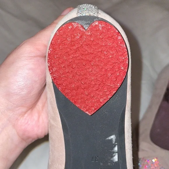 Beverly Feldman Beige Rhinestone Flats - Picture 6 of 6